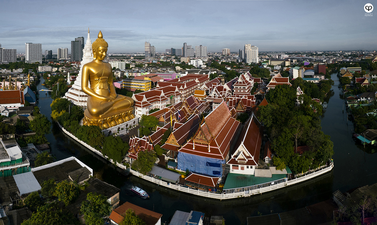 heartpatrick wak paknam buddhist temple bangkok thailand