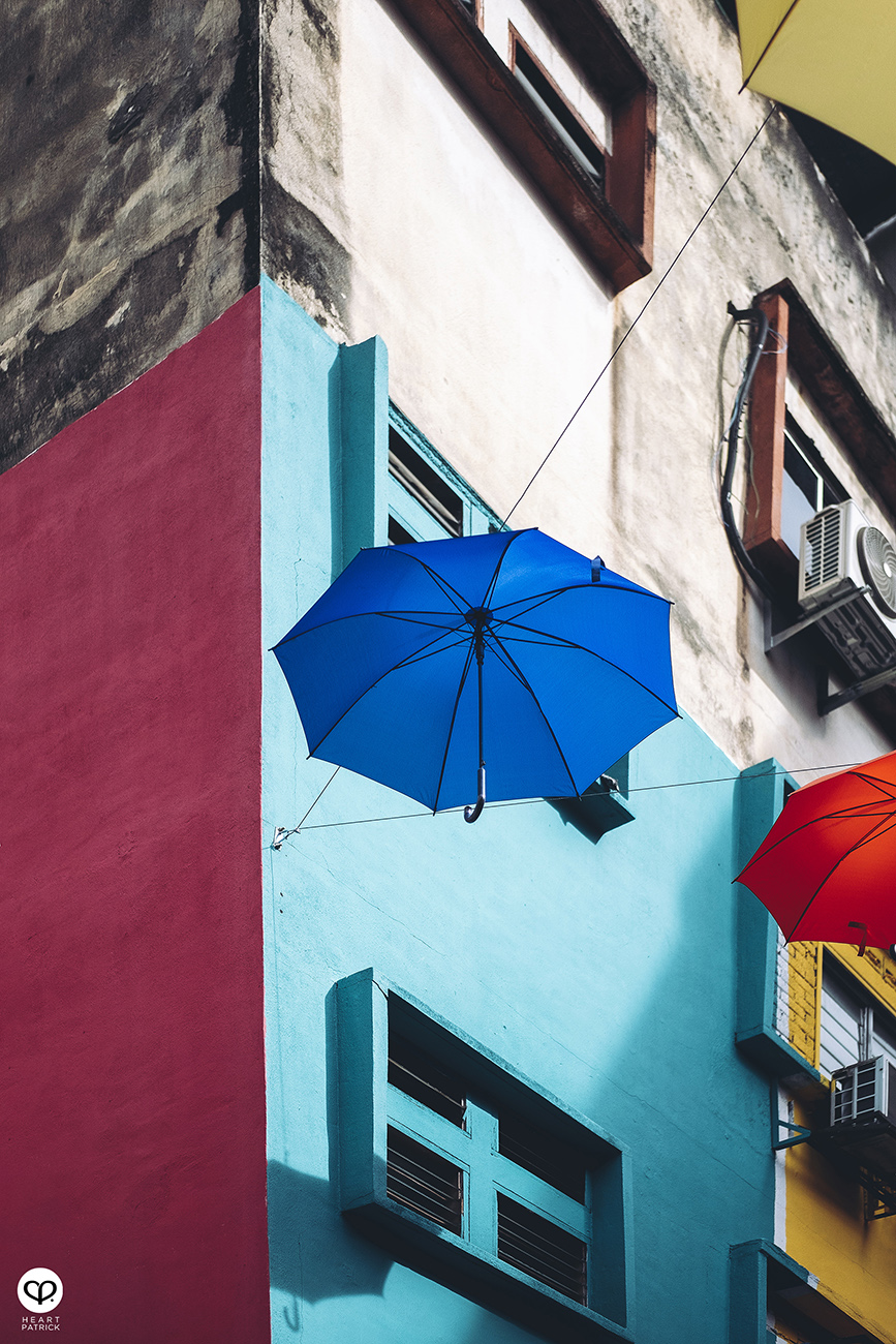 heartpatrick urban exploring colorful backlane brickfield umbrella