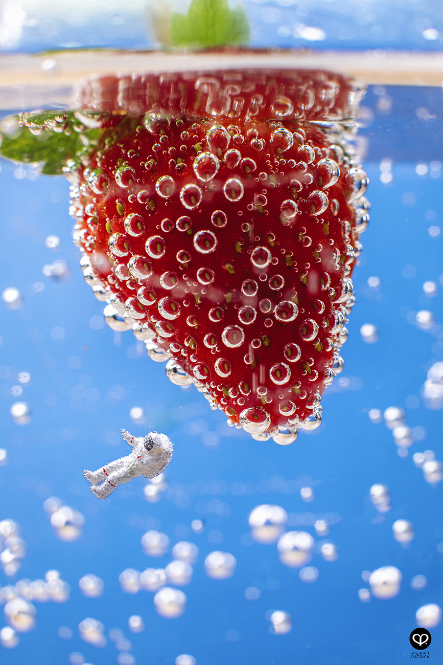 heartpatrick product miniature photography astronaut fizzy ocean fruits