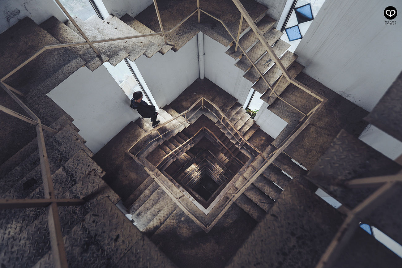 heartpatrick urban exploring spiral staircase kuala lumpur