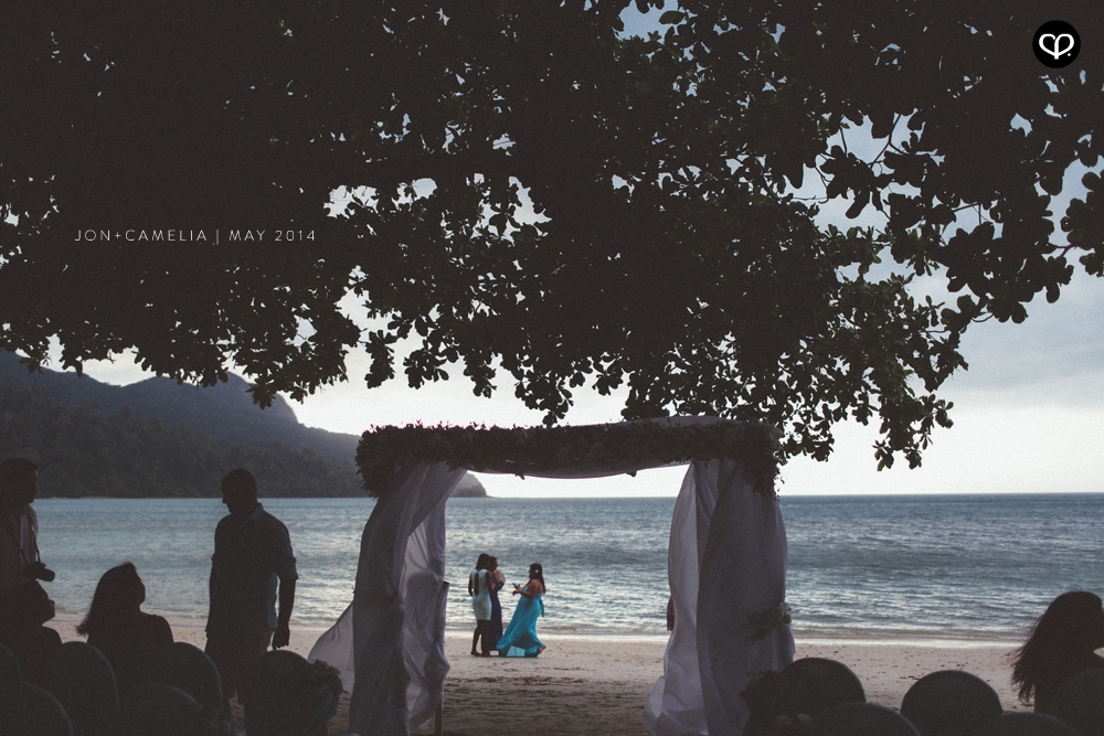 actual-day beach wedding and dinner reception at the Andaman Langkawi Malaysia