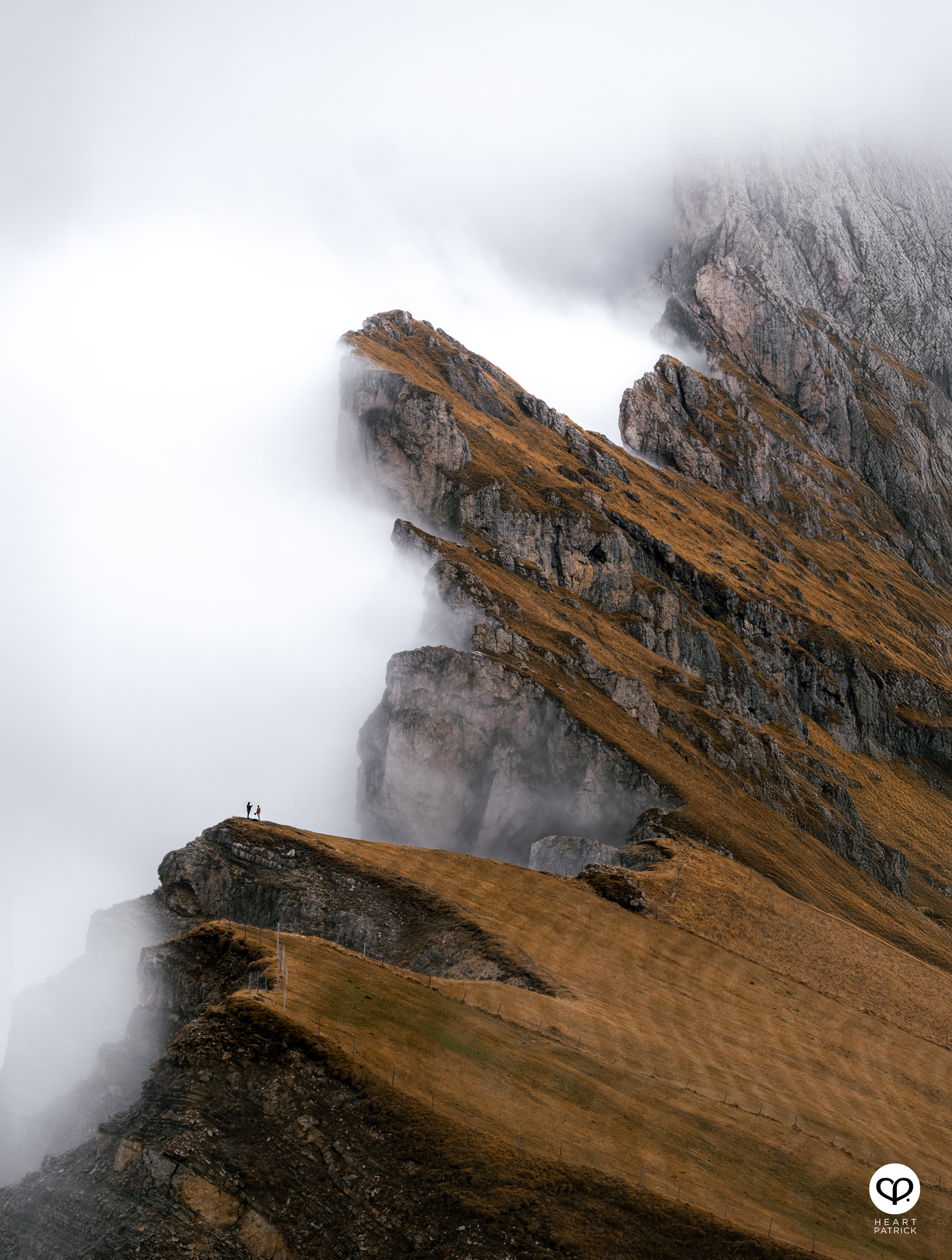 heartpatrick travel aerial photography seceda ridgeline dolomites italy