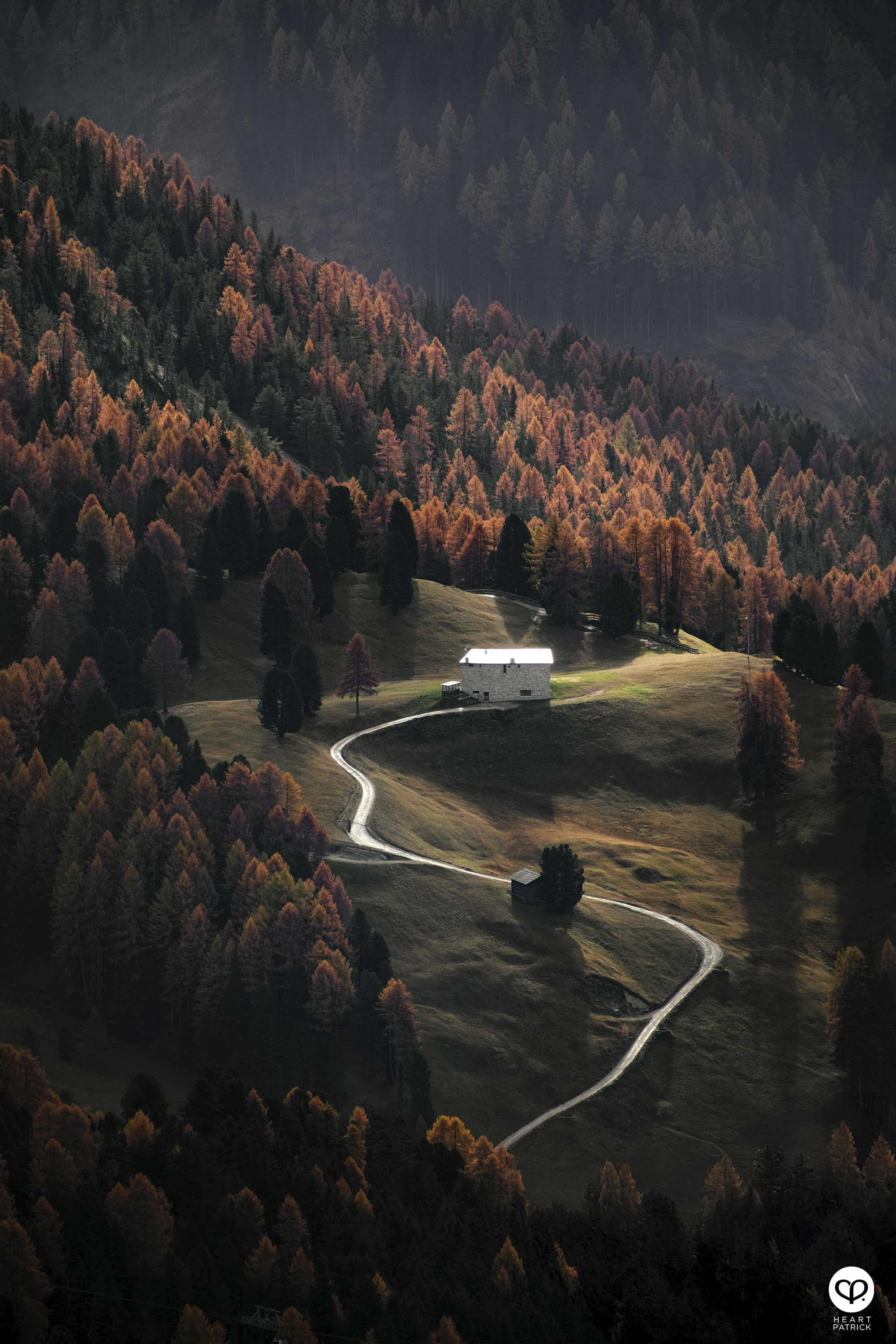 heartpatrick travel aerial photography seceda ridgeline dolomites italy